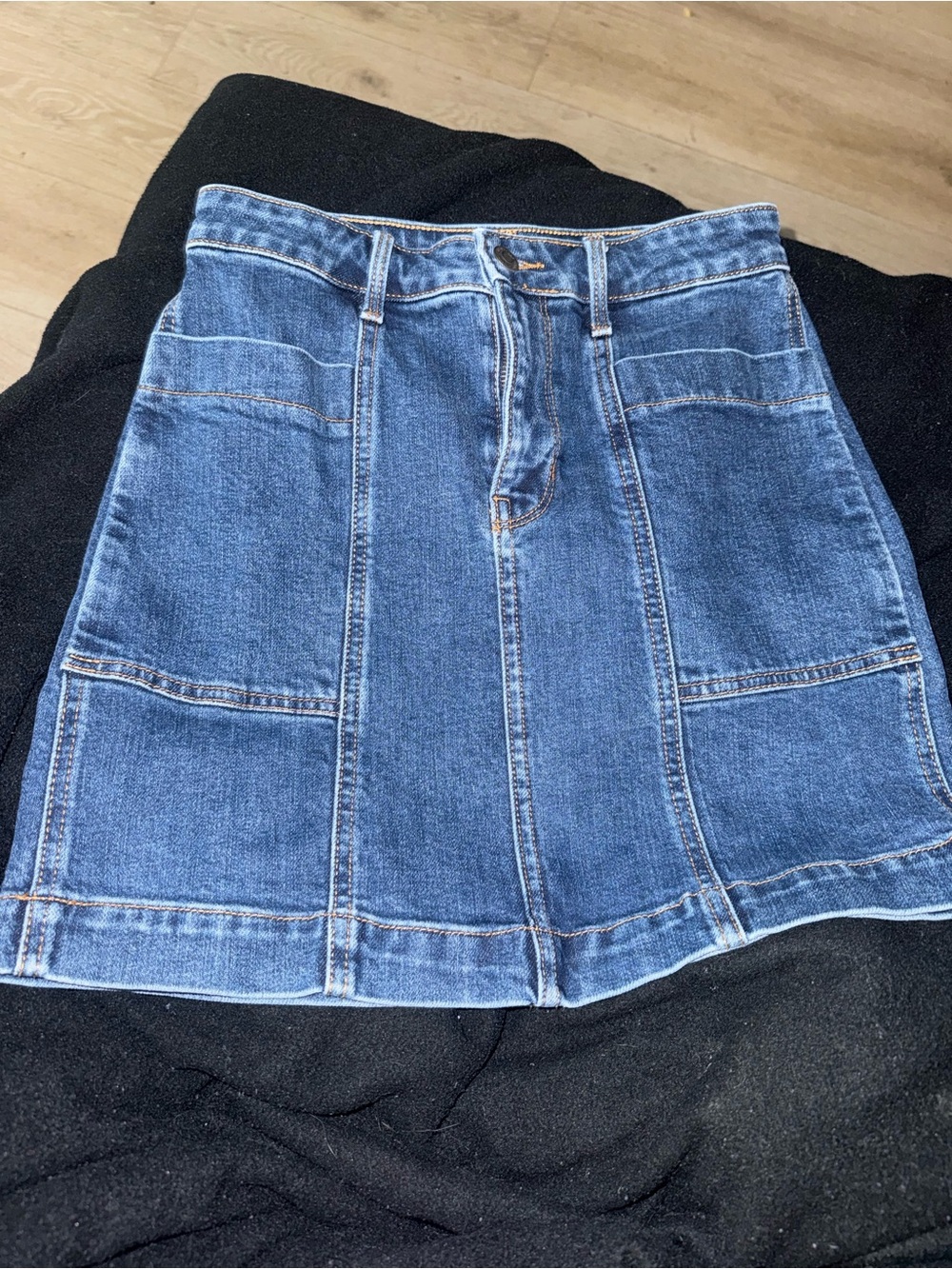 Old Navy Blue Panel Denim Mini Skirt